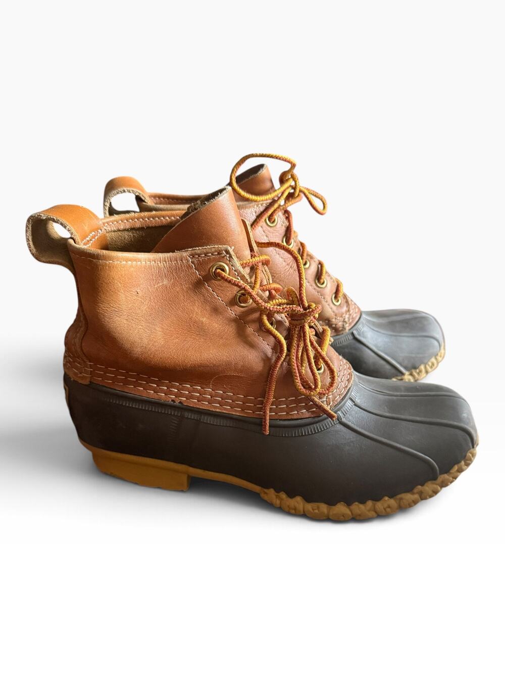 L.L.Bean Bean Boots | Tan Leather & Dark Rubber | Size 8